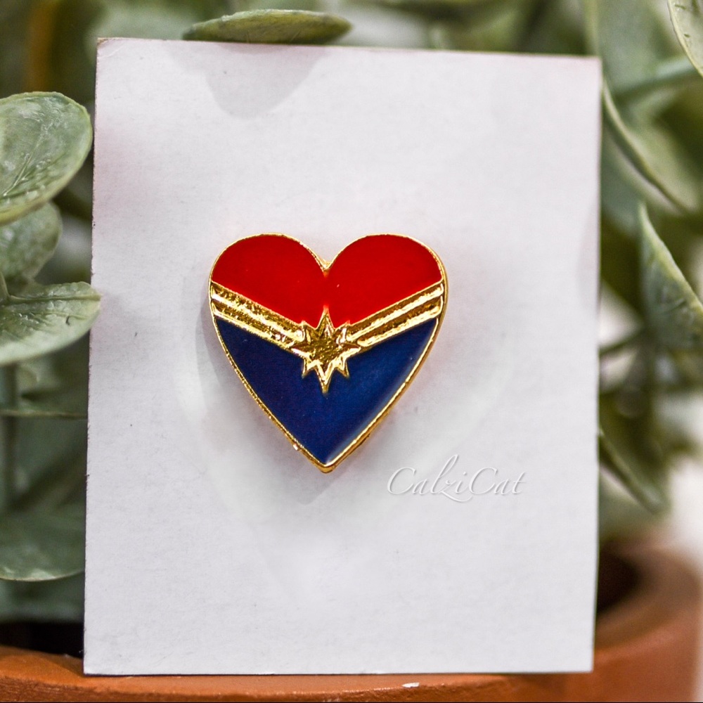 Captain Marvel Heart Enamel Pin